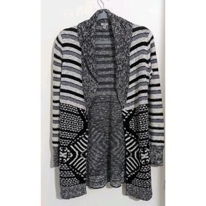 Ecote Urban Outfitters UO Cardigan Sweater Women Small Cotton Black‎ White Gray